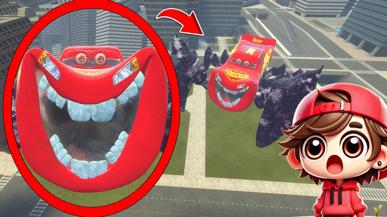 My drone CATCHES MCQUEEN SPIDER GIANT in REAL LIFE in Garry's Mod