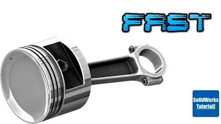 21- Fast version SolidWorks Tutorial: piston 2 - 3D drawing