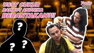 USSY CUKUR RAMBUT PAKE GUNTING BEKAS INDOMIE!! | FAMILY VLOG