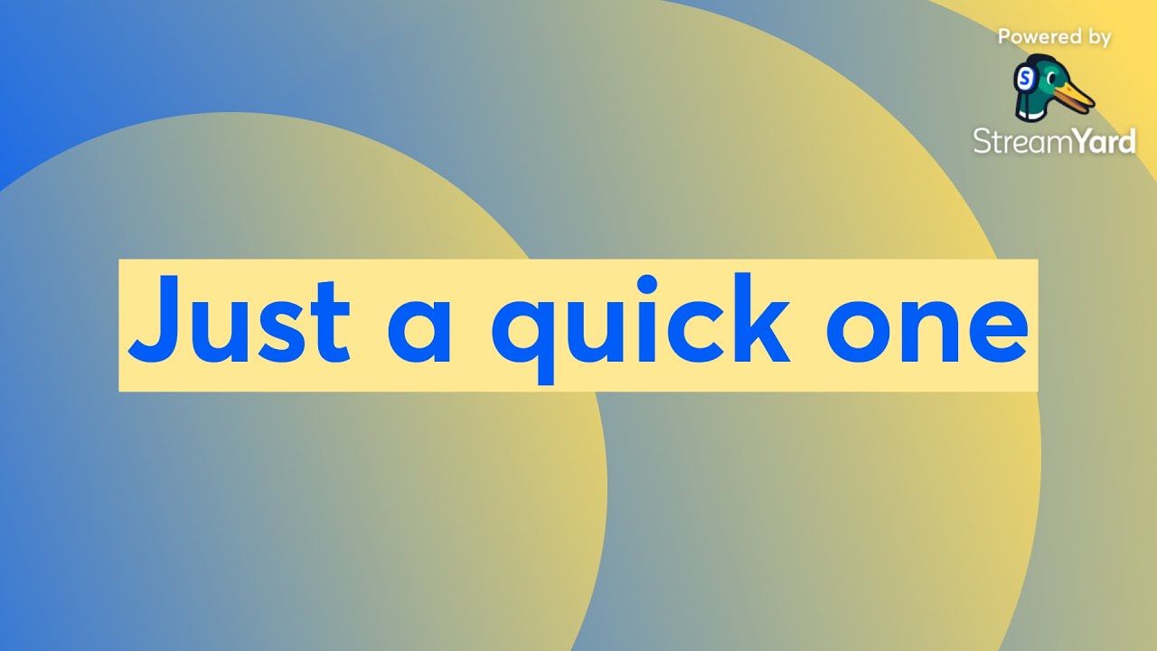 Getting A Quick One Just a quick one - YouTube