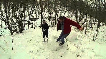 Killing the evil snowman. GoPro Hero 3 slow motion