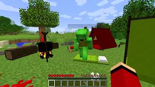 Mikey and JJ Left Village in Minecraft (Maizen)