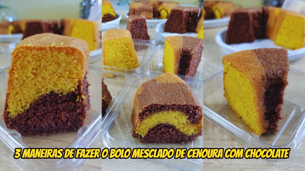 3 MANEIRAS DE FAZER O BOLO MESCLADO DE CENOURA COM CHOCOLATE | SABRINA SANTOS