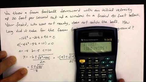 410A1  Quadratic Functions:  Vertical Motion