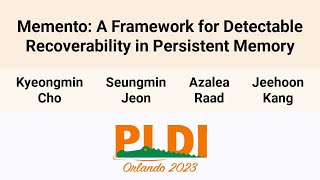 [PLDI'23] Memento: A Framework for Detectable Recoverability in Persistent Memory