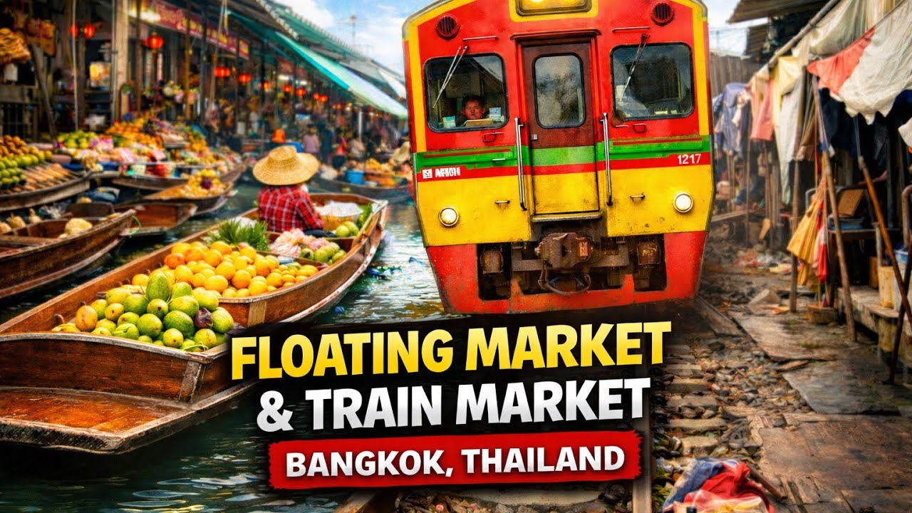 Bangkok’s CRAZIEST Markets 🇹🇭 | Damnoen Saduak Floating Market & Maeklong Train Market