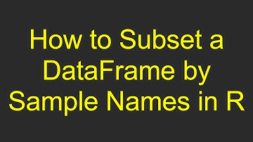 How to Subset a DataFrame by Sample Names in R