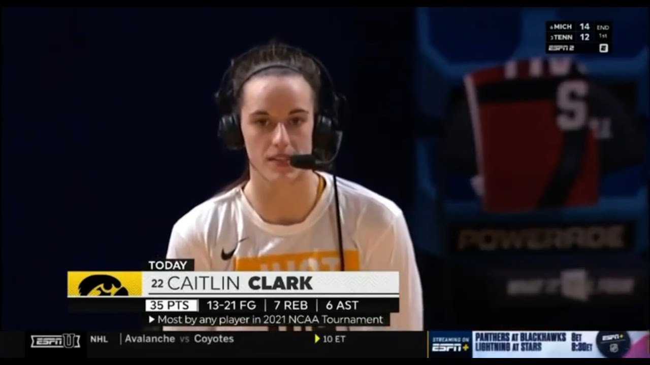 Caitlin Clark sideline interview after beating Kentucky in the 2021 ...