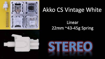 Akko CS Vintage White Switch Stereo Sound Test, Stock Lubed Tapping Typing