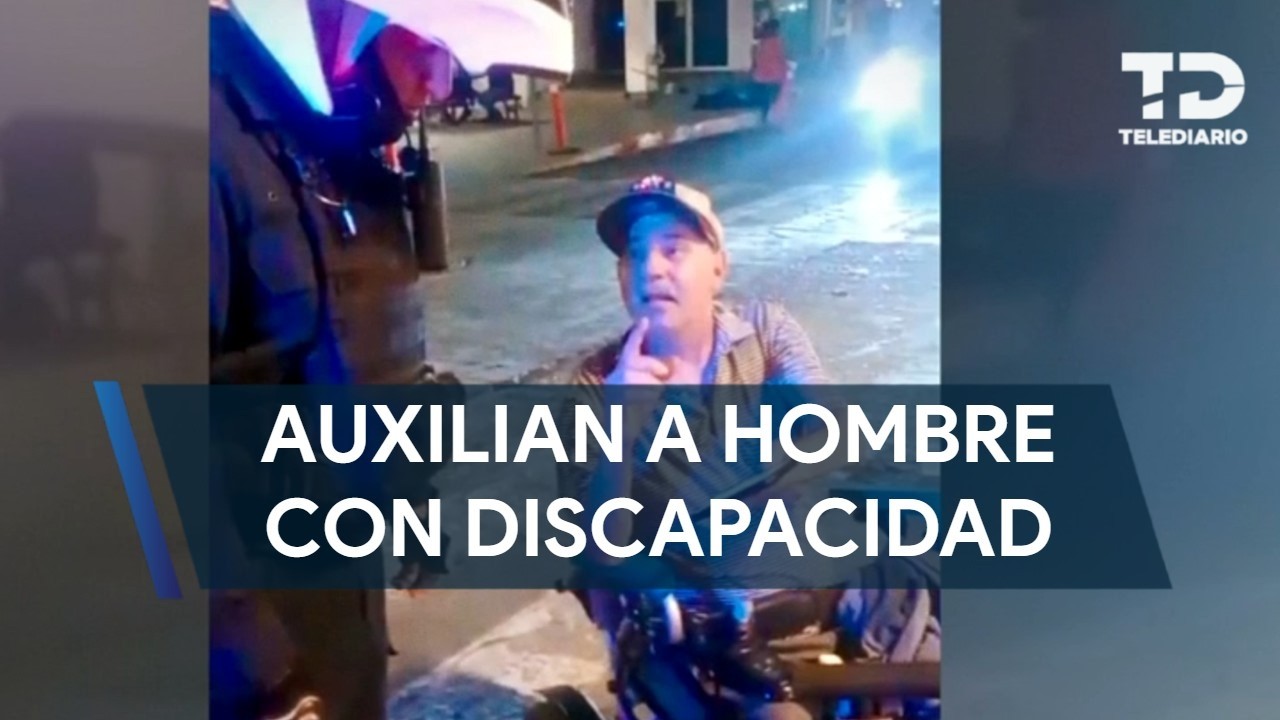 Policías auxilian a adulto mayor con discapacidad en Guadalupe,Nuevo León