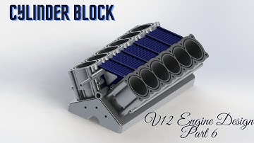 Designing a Engine Cylinder block || V12 Engine Design || Part-6 || SolidWorks