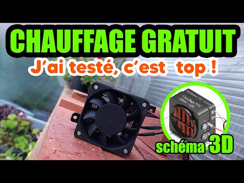 PETIT CHAUFFAGE GRATUIT SOLAIRE - Dans une pièce OU une serre - DIY free  heating 100w - 12v 