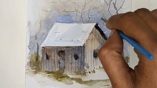 Master This Layering Trick! How to Paint Realistic Light & Shadow in Watercolor 🏚️✨