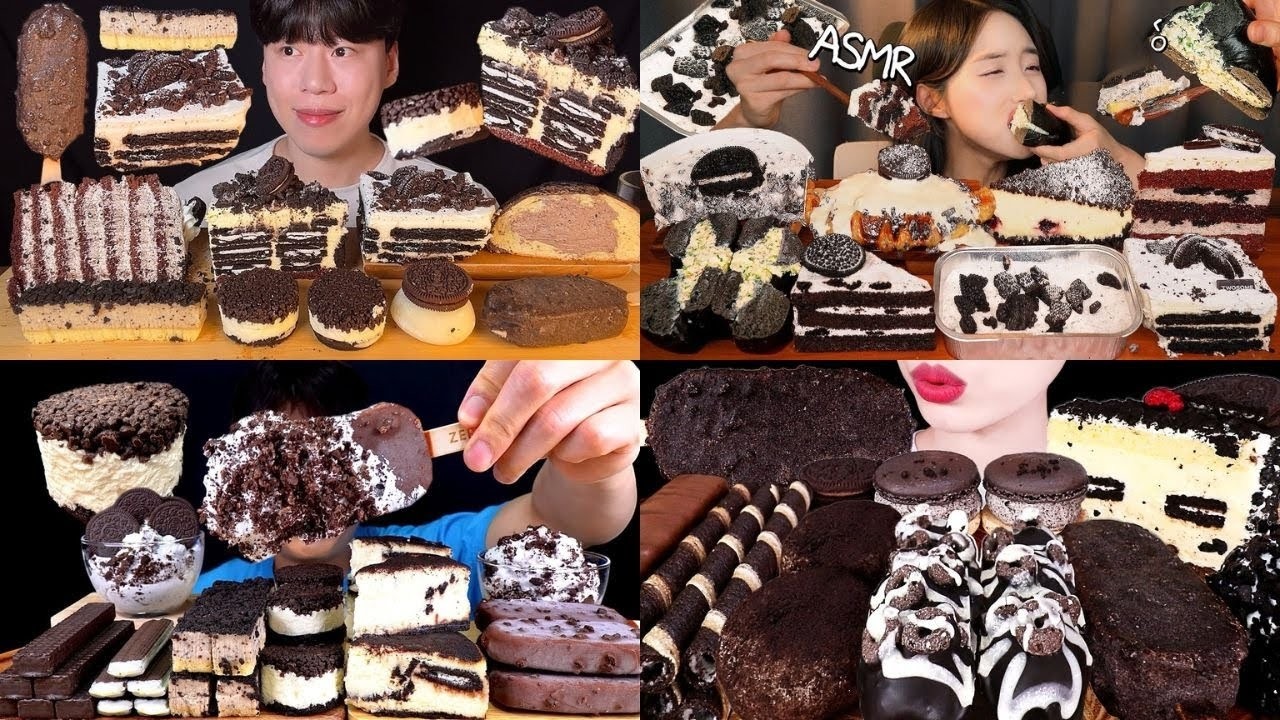 OREO EATING MUKBANG 🍫🍰    OREO CAKE, CHOCOLATE   ICE CREAM ASMR MUKBANG COMPILATION 😋🍦