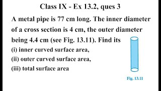 Class 9 Maths | Chapter 13 | Exercise 13.2 Q3 | Surface Areas And Volumes | class 9 ex 13.2 ques 3