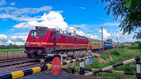 Trains at Beautiful Railgate | Furious Testa Torsa Express & EMU Local Train Skip Level Crossing