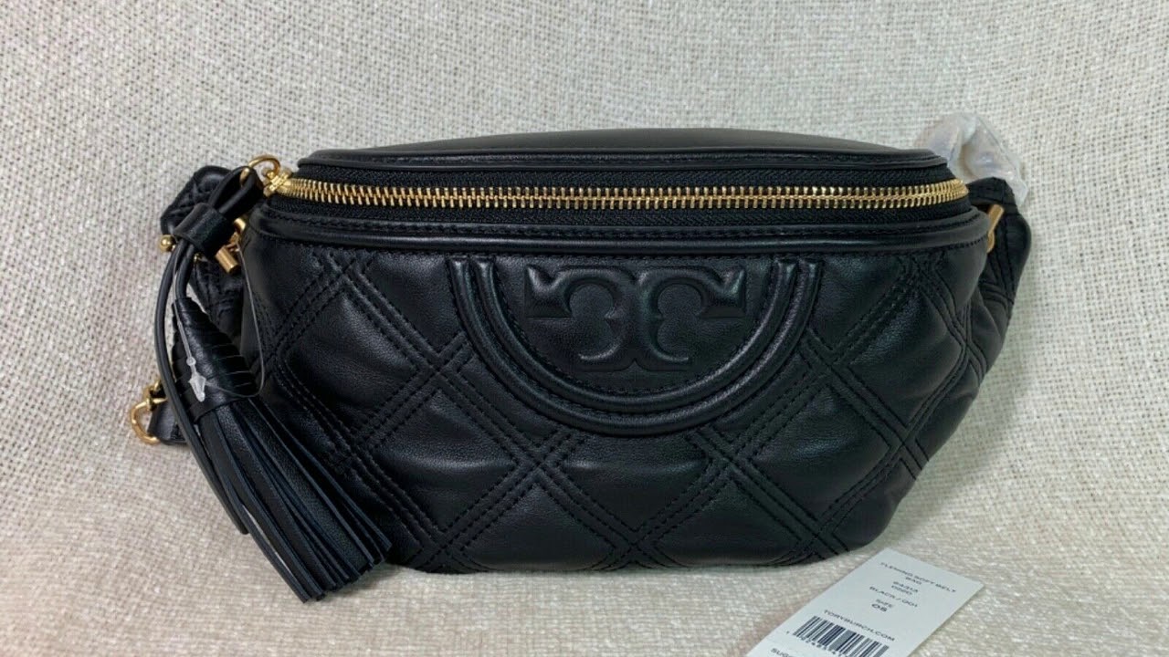 Tory Burch Black Soft Fleming Belt Bag/Fanny Pack - YouTube