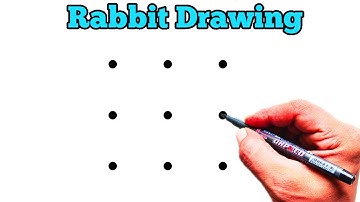 How to Draw Rabbit🐰From 9 Dots | Easy Rabbit Drawing | Dots Drawing