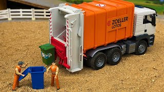 Bruder Toys Garbage Truck and Tractors at work! TOP DIY Tractors for kids!