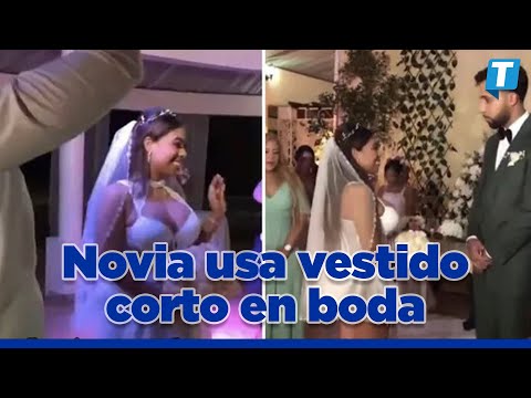 Novia usa vestido corto en boda e internautas la critican