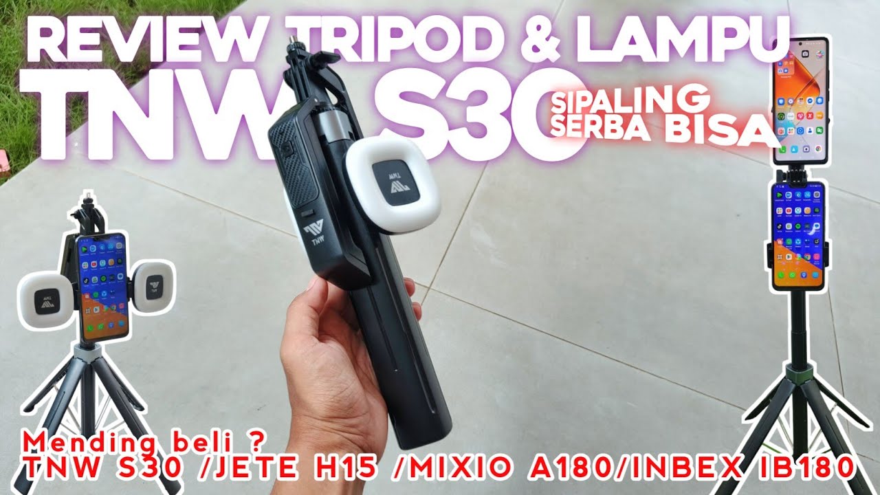 Review Tripod TNW S30 & Lampu | Tripod murah kuat | Tongsis HP murah bagus