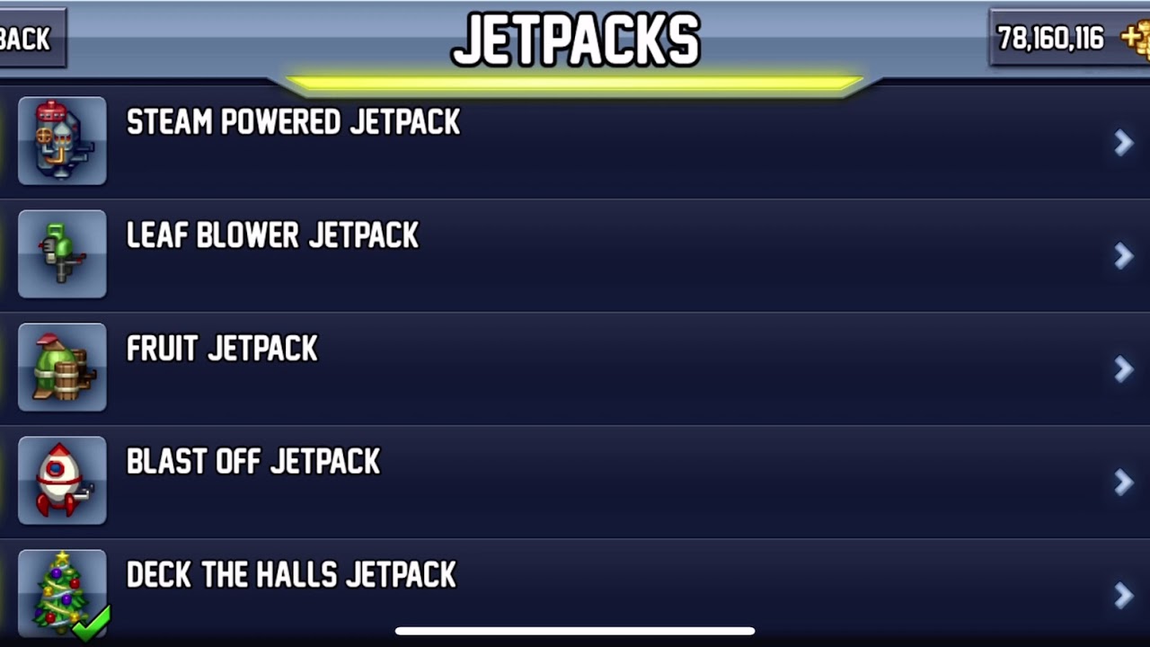 Jetpack Joyride Full List of Jetpacks YouTube