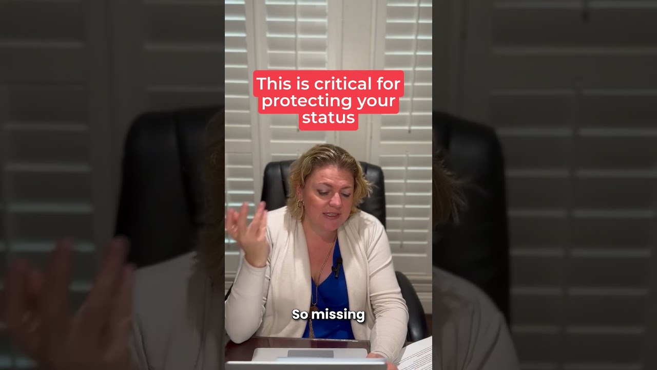 This is critical for protecting your status