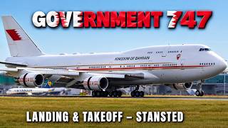 BAHRAIN Government B747 Lands & Takes Off at Stansted | A9C-HAK in 4K