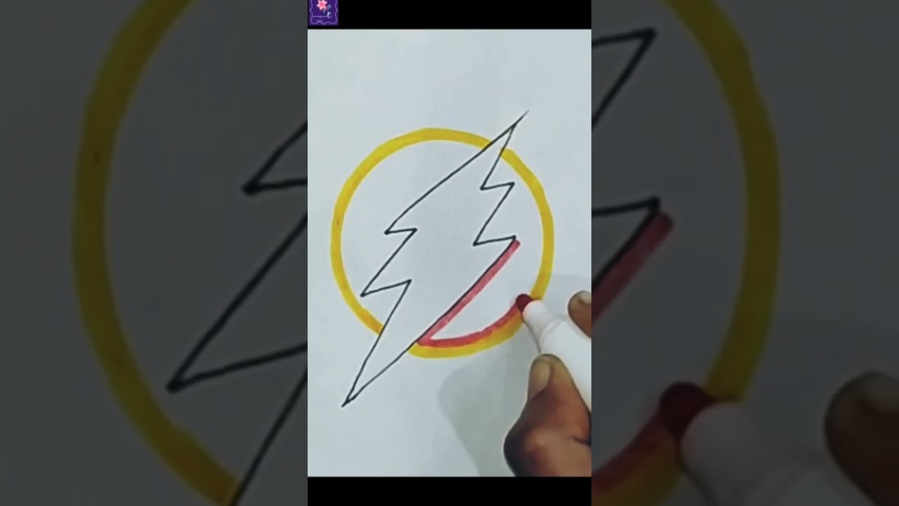 flash logo water coloured drawing | flash logo drawing 