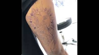 Hipthigh Tattoo Big Cat Tattoo On The , Shaded The Ribs And Big Leopard