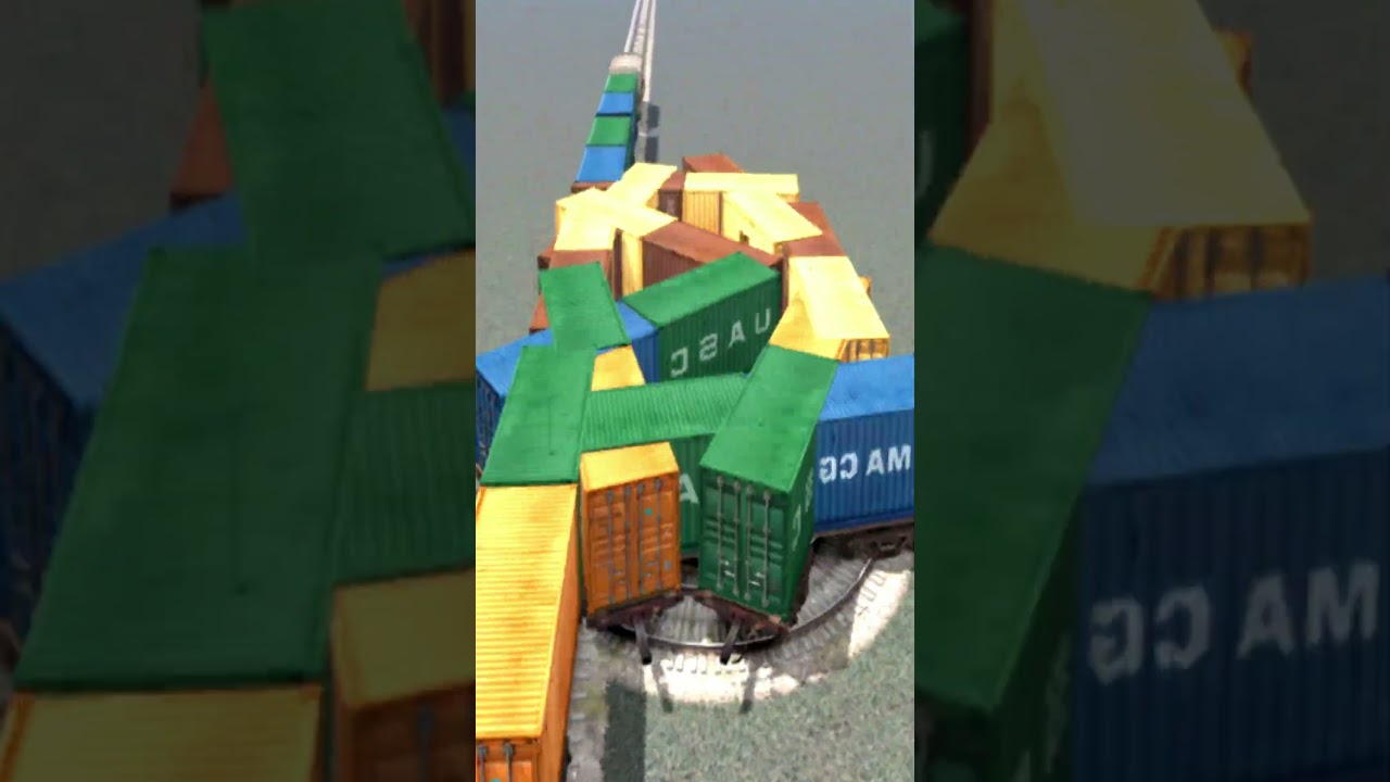 Extreme Dangerous Railway Drift On Bumpy Railroad 😱🔥 BeamNG Train simulator 3D 