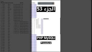 PHP MySQLi (Procedural) - شرح شامل (Full Course) #short #shorts