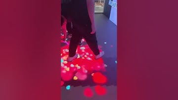 Interactive floor LED + Mooncell Video Linkage Player+ three-fold creative led screen.