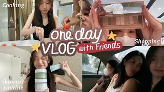 🌺☁️ One Day Vlog with Friends | อัพเดต Skincare Routine & ทำถังหูลู่ครั้งแรกกก 🍓| liewpanisa