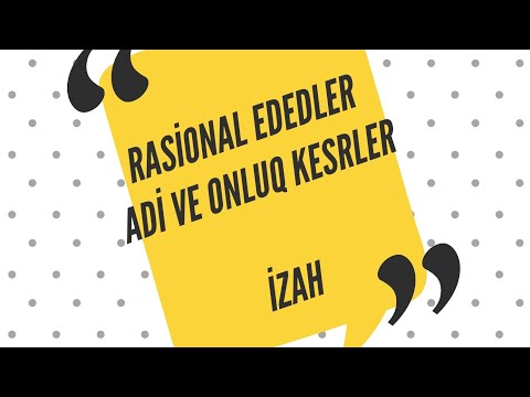 Video: Rasional ədədlər Nədir