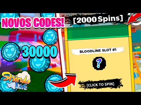 NOVOS CODES com 30 MIL RELL COINS e 2100 SPINS no SHINDO LIFE! 