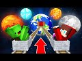 What jj and mikey find inside new planets of all sizes  earth vs moon vs mars in minecraft maizen