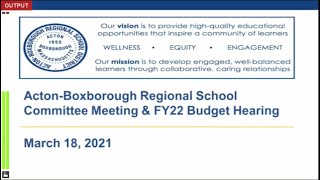 Acton Boxborough Regional School Committee Meeting 3/18/2021