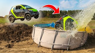 Smart Car Jump Over Pool (Fail)
