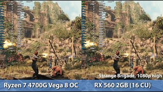 Radeon RX 560 vs Ryzen 7 4700G (Pro 4750G) Vega 8 OC. GPU Comparison. Not there yet.