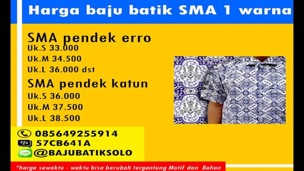 085649255914 WA Jual  Baju  Batik  Untuk Seragam YouTube