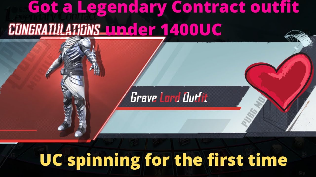 Legendary Contract new lucky spin | UC spinning for the first time | Mythic outfit ❤️