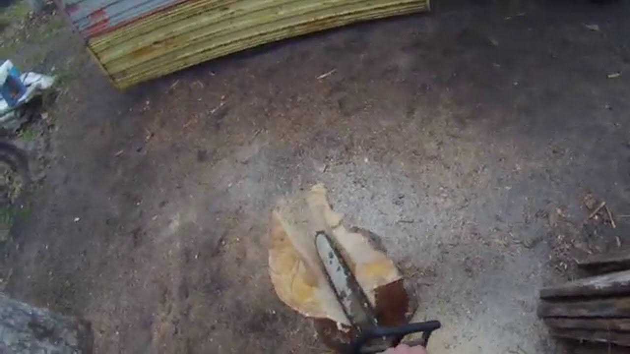 Продольная распиловка бензопилой - YouTube