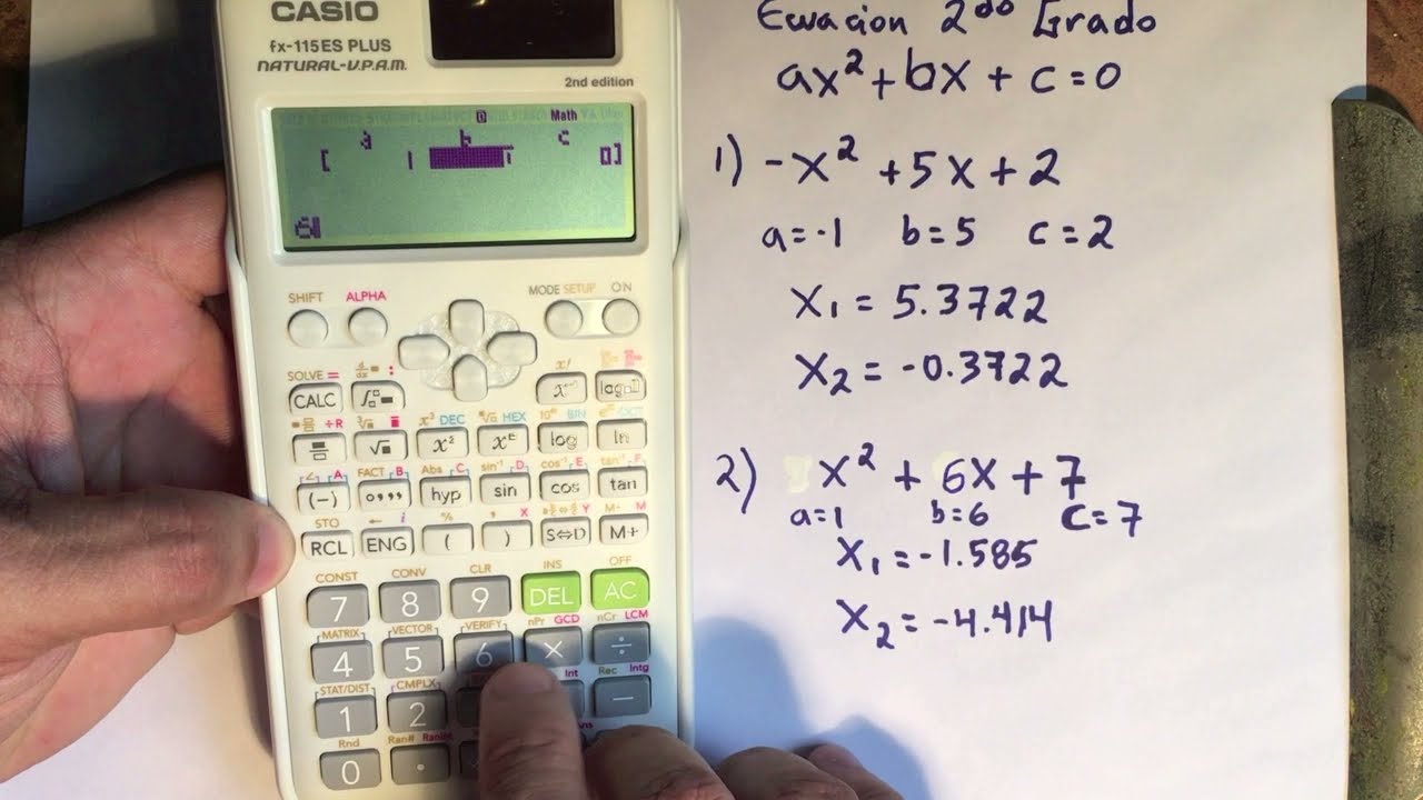 Resolver ecuaciones cuadráticas en la Calculadora Casio - YouTube