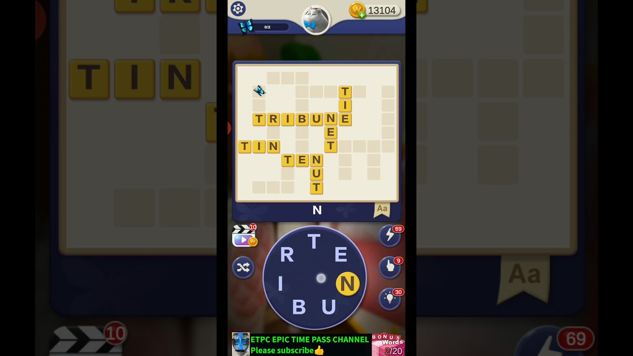 FIND WORDS FROM THE LETTERS T R I B U N E WORD GAME ANSWERS YouTube