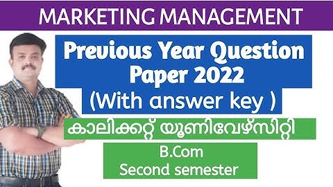Marketing Management Old Question Paper 2022 with answer/ Previous Question Paper Discussion