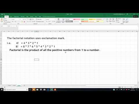 How to use factorial in Microsoft Excel In English Saima Academy
