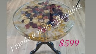 How to make a coffee table with flowers | Making an epoxy table with dried flowers