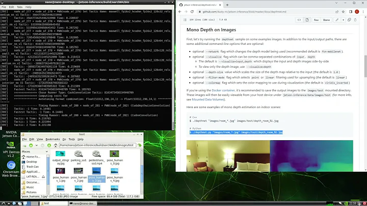 Nvidia Jetson Nano - Hello AI World - Monocular depth with depthnet