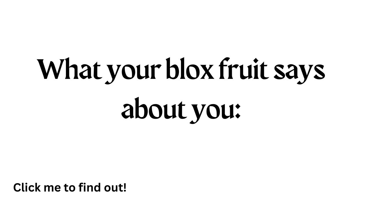 What your Blox Fruit fruit says about you 